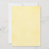 Invitation Sip and See Baby girl baby shower jaune tournesol (Dos)