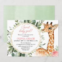 Sip and See Baby girl, girafe baby shower