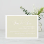 Invitation Sip And See Damassé Crème & Blanc (Debout devant)