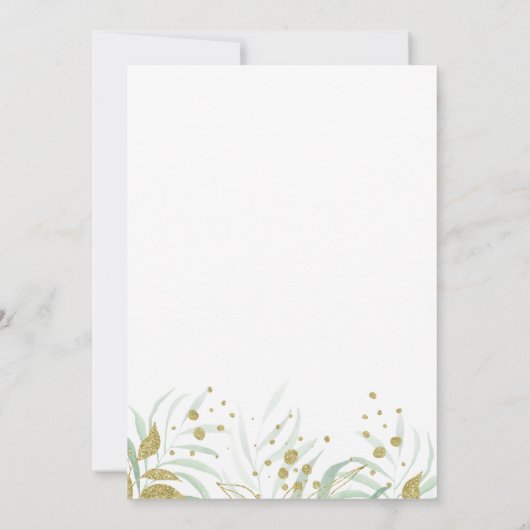 Invitation Sip and See Greenery Green and Gold Elegant (Dos)