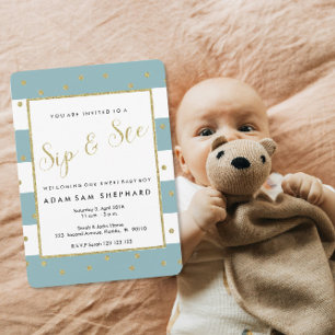 Invitation Sip and See invitation, nouveau bébé, bienvenue