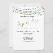 Invitation Sip and See invitation, nouveau bébé, bienvenue (Devant)