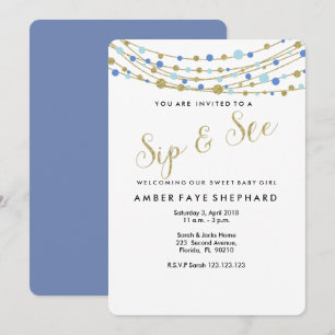 Invitation Sip and See invitation, nouveau bébé, bienvenue