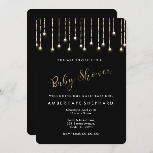 Invitation Sip and See invitation, nouveau bébé, fête d'accue (Devant / Derrière)