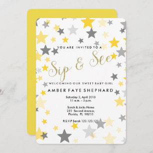 Invitation Sip and See invitation, nouveau bébé, fête d'accue