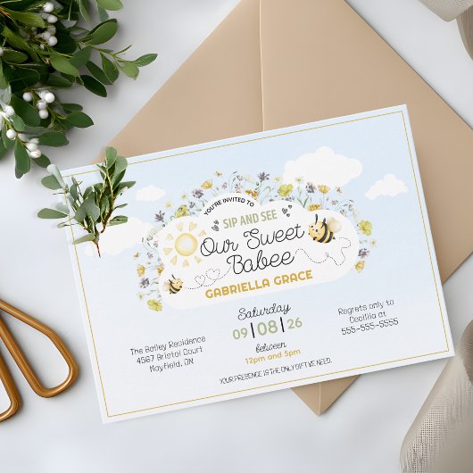 Invitation Sip and See pour notre bébé