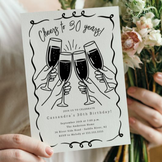 Invitation Sip & Celebrate : 30 ans Anniversaire