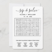 Invitation Sip et recherche Mariage Word personnalisé Puzzle (Devant)