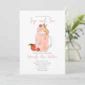 Invitation Sip et voir Peach Smoothie Nouveau bébé (Debout devant)