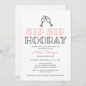 Invitation Sip Hooray Champagne Toast Fête des mariées (Devant / Derrière)