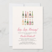 Invitation Sip Hooray Fête des mariées Bouteilles Champagne (Devant)