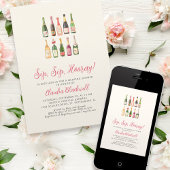 Invitation Sip Hooray Fête des mariées Bouteilles Champagne