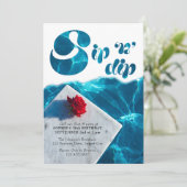 Invitation Sip n Dip Pool Party Typographie Super été (Debout devant)