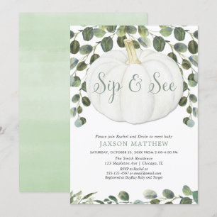 Invitation Sip neutre pour le genre et voir baby shower citro