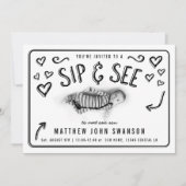 Invitation Sip noir et blanc et voir photo (Devant)