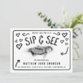 Invitation Sip noir et blanc et voir photo (Debout devant)