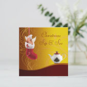 Invitation Sip & See Baby in Christmas Stocker Baby shower (Debout devant)