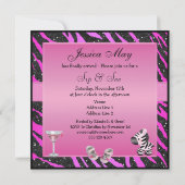 Invitation Sip & See Pink Zebra Baby shower (Dos)