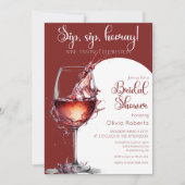 Invitation Sip, sieste, hooray Vin Dégustation Fête des marié (Devant)