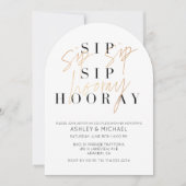 Invitation Sip Sip Hooray Black Gold Photo Couple's Shower (Devant)