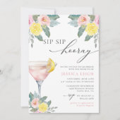 Invitation Sip Sip Hooray Bright Cocktail Fête des mariées (Devant)