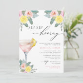 Invitation Sip Sip Hooray Bright Cocktail Fête des mariées (Debout devant)