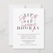 Invitation Sip Sip Hooray Dégustation De Vins Anniversaire (Devant)