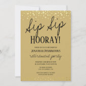 Invitation Sip Sip Hooray Elegant Gold Retraite Party Invit (Devant)