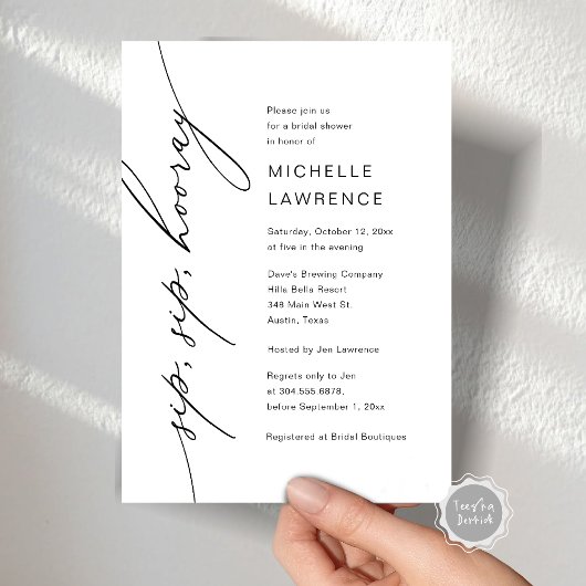 Invitation Sip, Sip, Hooray, Fête de la Fête des mariées