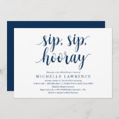 Invitation Sip, Sip, Hooray, Fête des mariées Célébration Inv (Devant / Derrière)