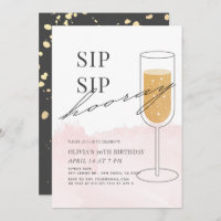 Sip Sip Hooray Gold Champagne Rose Anniversaire