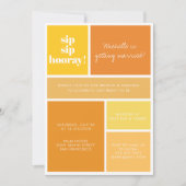 Invitation Sip Sip Hooray Jaune Orange Bridal Brunch Douche (Devant)