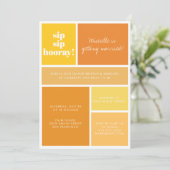 Invitation Sip Sip Hooray Jaune Orange Bridal Brunch Douche (Debout devant)