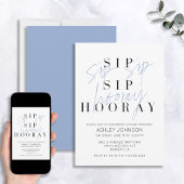 Invitation Sip Sip Hooray Moderne Acier Fête des mariées Bleu
