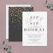 Invitation Sip Sip Hooray moderne noir blanc Fête des mariées