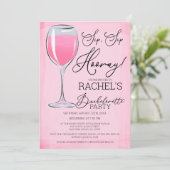 Invitation Sip Sip Hooray Pink Wine Bachelorte Party (Debout devant)