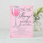 Invitation Sip Sip Hooray Vin rose Fête des mariées (Debout devant)