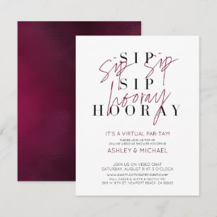 Invitation Sip Sip Hooray Virtual Wine Wedding shower Party
