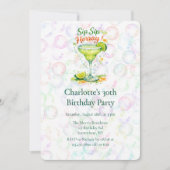 Invitation Sip Sip Sip Horray Bubbles Birthday Party (Devant)