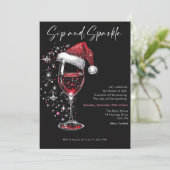 Invitation Sip & Sparkle Holiday Cocktail Party Wine Glass (Debout devant)