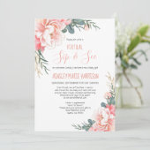 Invitation Sip virtuel et voir Blush Pink Gold Baby shower (Debout devant)