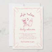 Invitation Sip & voir fille baby shower (Devant)