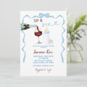 Invitation Sip Whimsical et voir le Baby shower Blue Boy (Debout devant)