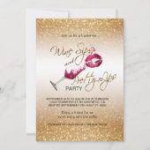 Invitation Sips de vin et jolie fête des lèvres (Devant)