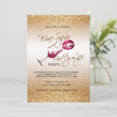Invitation Sips de vin et jolie fête des lèvres (Debout devant)