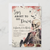 Invitation Sips sur le point de descendre Cocktail Halloween  (Devant)