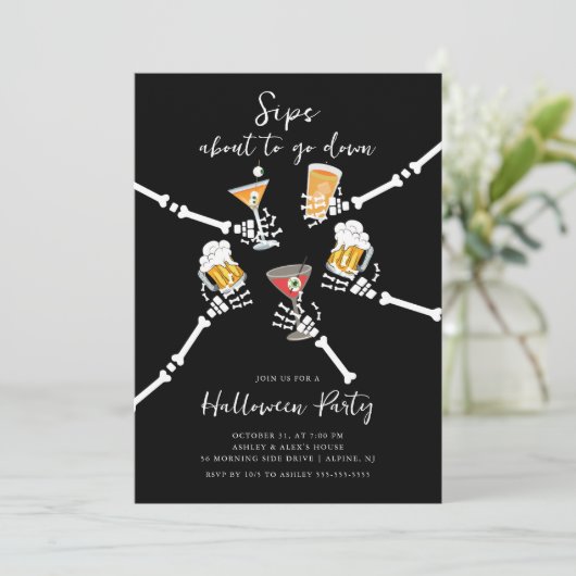 Invitation Sips Sur Le Point De Descendre Halloween (Debout devant)