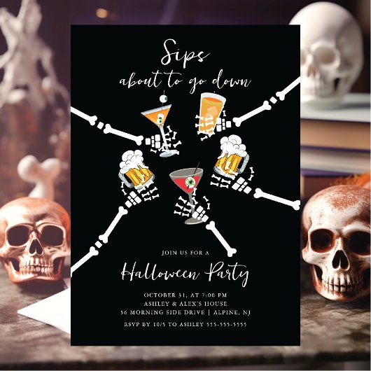 Invitation Sips Sur Le Point De Descendre Halloween