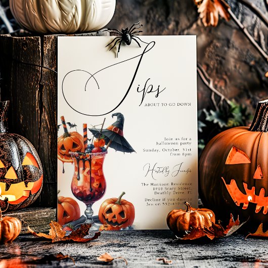 Invitation Sips Sur Le Point De Descendre Le Parti Halloween