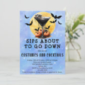 Invitation Sips Sur Le Point De Descendre Martini Halloween P (Debout devant)